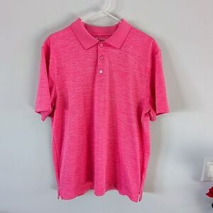 Haggar Performance Stretch Polo Shirt Pink Mens Medium Golf Casual Comfort